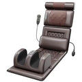 Full Body Massage Mattress | Neck, Back, Lumbar & Foot Massager | Foldable Seat | Wired Controller | Brown