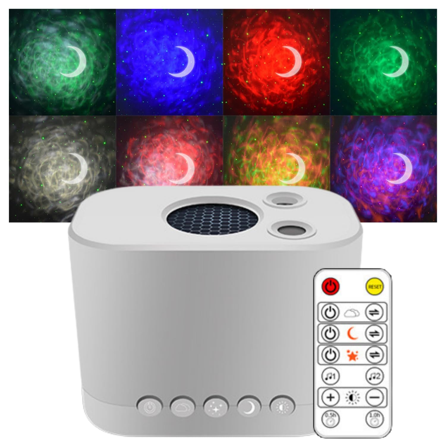 C211 Nebula Sky Light Projector | Galaxy Star & Moon | Dual-Use Car & Home | Black & White