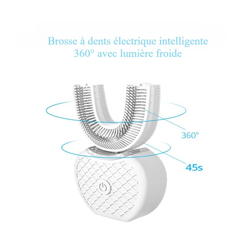 360° Intelligent Rechargeable Electric Toothbrush with Cold Light Whitening | 45s Auto-Timer | 3 Colours