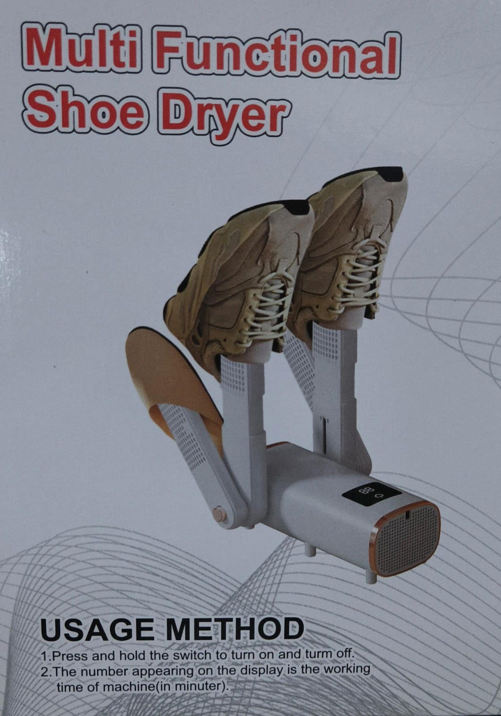 Multifunctional 2-Pair Electric Shoe Dryer 180W | UV Sterilisation | Foldable | Shoes, Gloves & Socks
