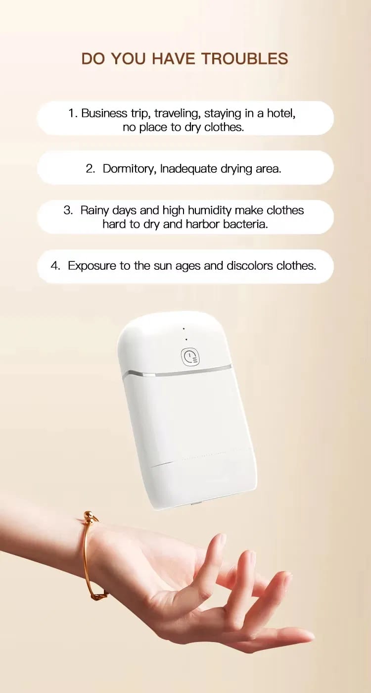 Mini Portable Clothes Dryer | Travel & Hotel Use | Hang & Dry