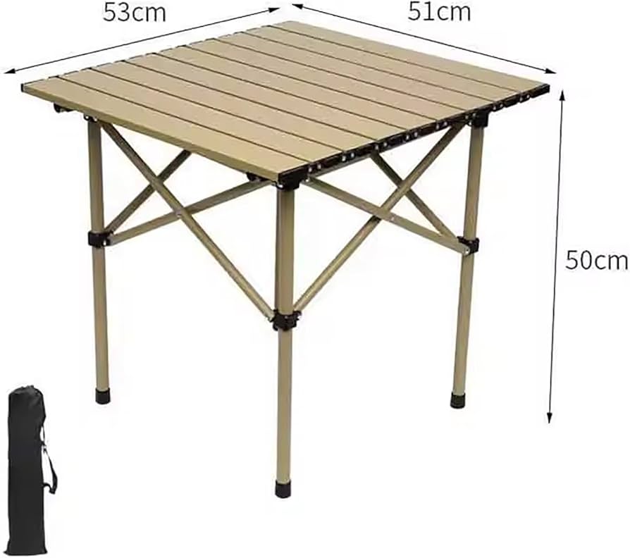 Foldable Metallic Roll-Up Camping & Picnic Table | 53×50×50cm | 2 Colours
