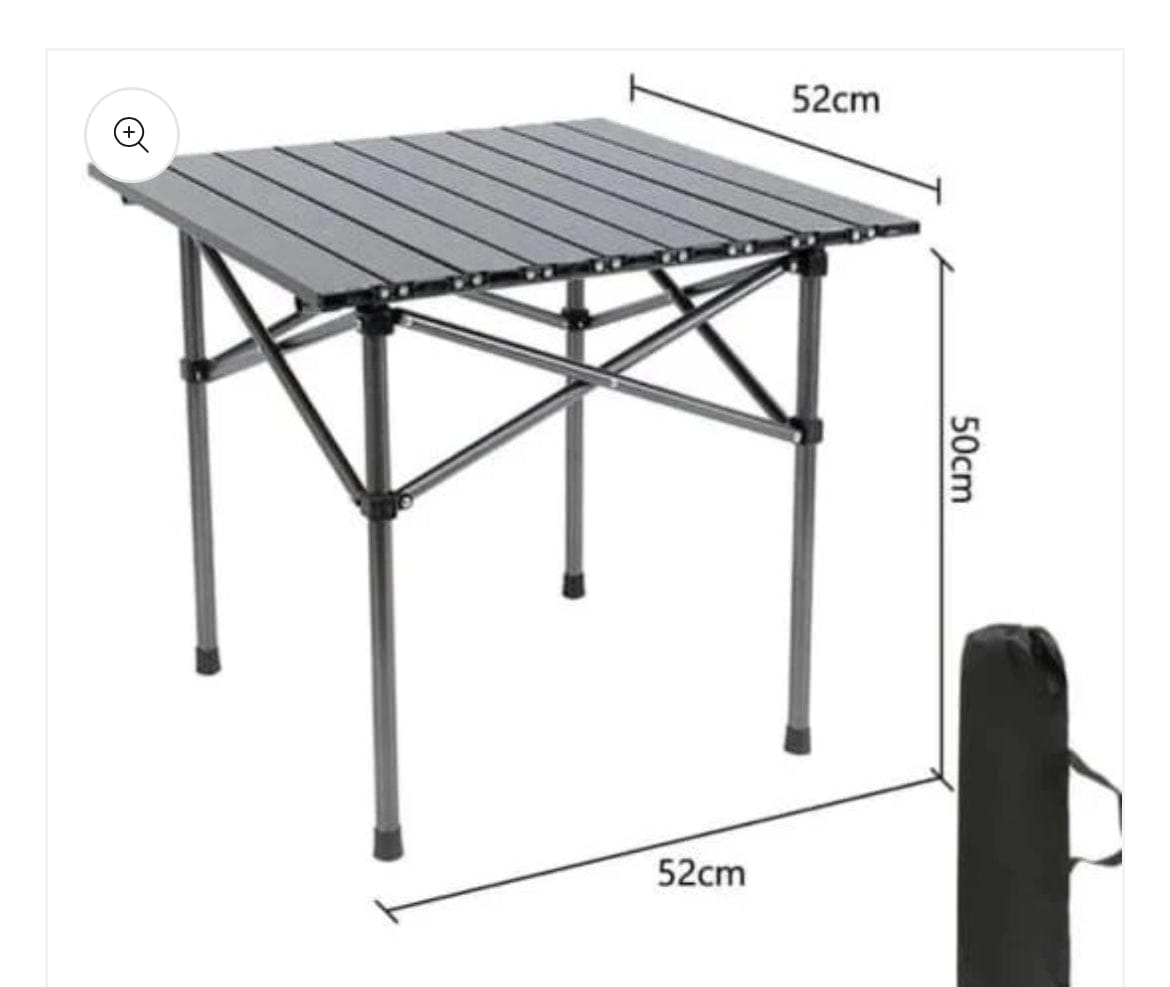 Foldable Metallic Roll-Up Camping & Picnic Table | 53×50×50cm | 2 Colours