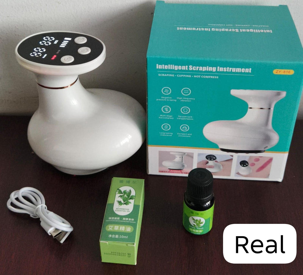 ZY-816 Intelligent Scraping Instrument | Gua Sha Cupping & Hot Compress | + 10ml Wormwood Essential Oil