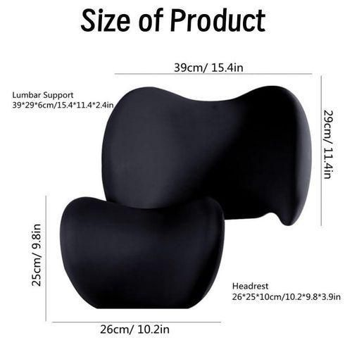 2-in-1 Nira Car Neck Headrest & Lumbar Back Support Cushion Set
