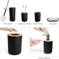 6PC Bamboo & Resin Bathroom Accessories Organizer Set – Matt Finish
