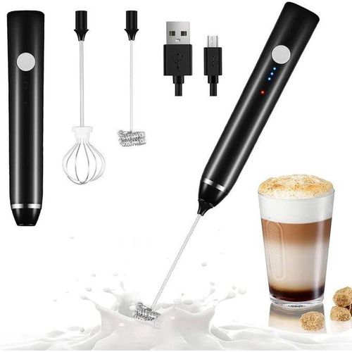 2-in-1 Rechargeable Coffee Milk Frother – Electric Whisk with 3 Speeds