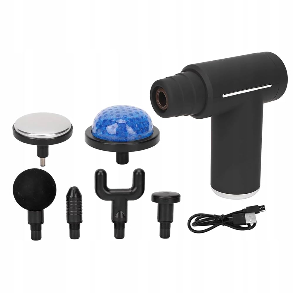 Hot & Cold Compress Massage Gun – 6 Speed, 6 Heads, Matt Finish