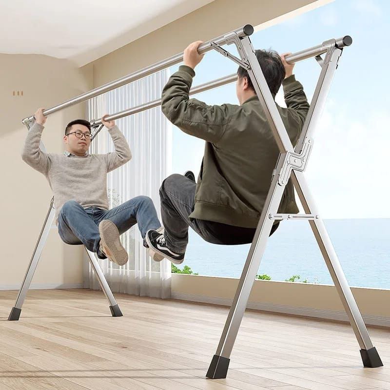 Freestanding Double Stainless Steel Clothes Rail | Outdoor & Indoor | Heavy Duty X-Frame