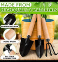 3-Piece Mini Indoor Gardening Tools Set | Rustproof Iron & Solid Wood Handles