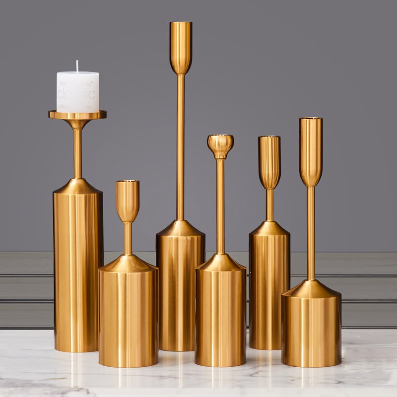 Luxury Gold Candle Holders – Metal Candlestick Set