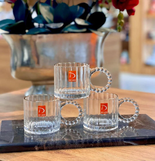 Deli Glass Cloud Ring Cup set of 6 with product box showing brand and model name