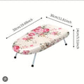 Portable mini ironing board - floral design with iron