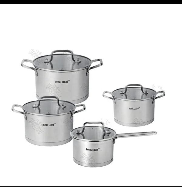 Royal Louis 8-Piece Stainless Steel Cookware Set - Full Set View