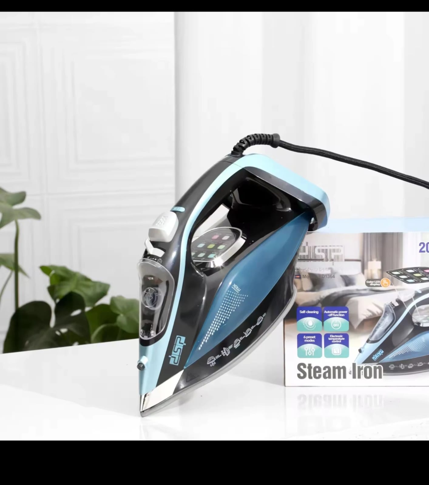 DSP Ceramic Steam Iron gold black variant with color LED display