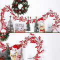 Artificial cranberry vine garland with red berries, 1.8m Christmas hanging decoration styled along a festive display