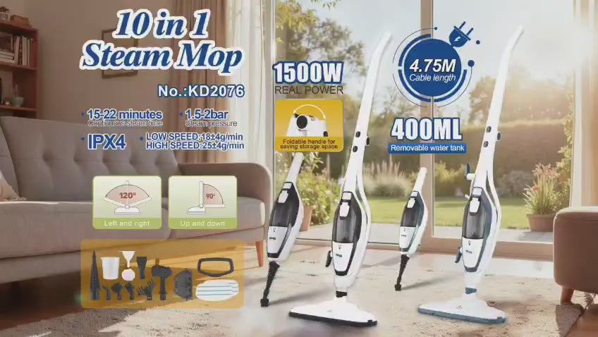 DSP 10-in-1 Steam Mop 1500W – Handheld & Floor Steamer