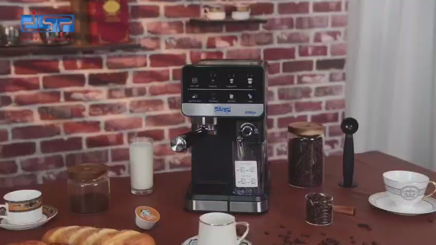 DSP 2-in-1 Espresso Coffee Maker 20 Bar 1350W | Touch Screen | Auto Milk Frother | KA3141