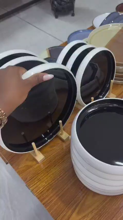 24pcs Elegant White Double Glaze Ceramic Dinner Set